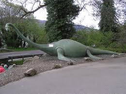 A life size model of the the loch ness monster